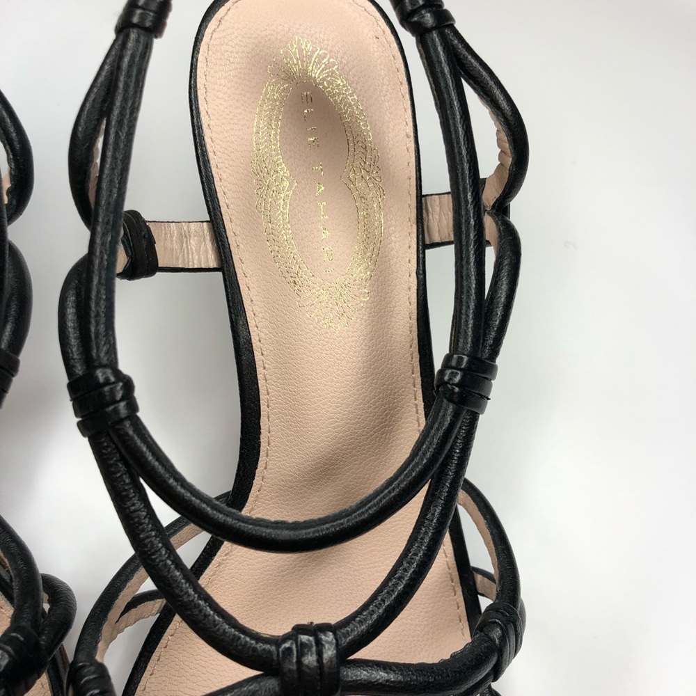 NWT Elie Tahari Strappy Black Kitten Heel Sandal - Picture 5 of 5